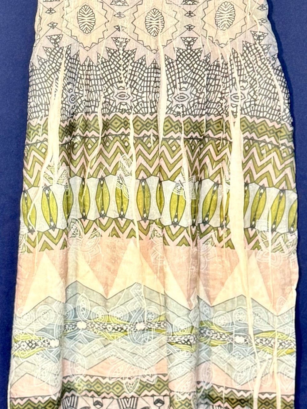 Lapis Anthro | Boho 2-in-1 Embroidered Shimmer Midi Dress Skirt - Picture 7 of 7